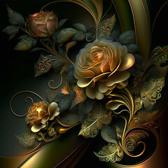 gold rose in Victorian style - 560040139