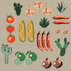Vegetables set. Vector illustration. illustration