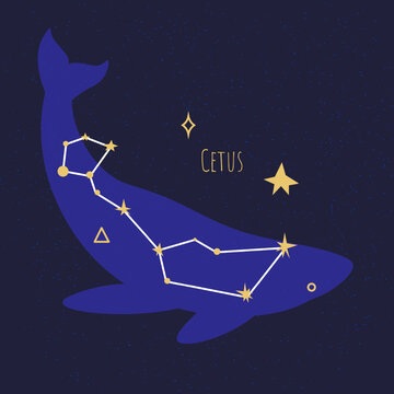 Constellation of cetus, star formation or pleiad