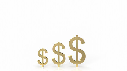 The gold dollar symbol for business concept 3d rendering