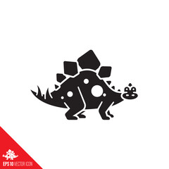 Cartoon stegosaurus glyph vector icon © eyewave