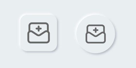 Invite line icon in neomorphic design style. Request signs vector illustration.