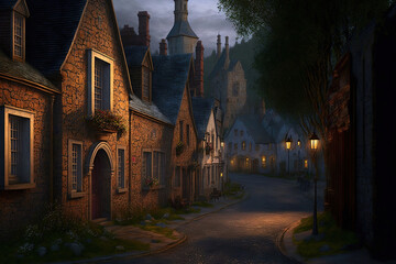 celtic town themed illustration