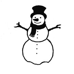 Black snowman vector 