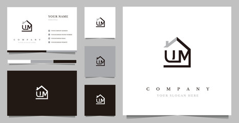 Initial UM Real Estate Logo Design Vector