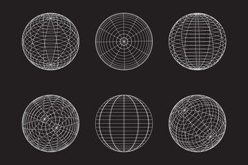 Geometric shape of sphere 3d design in technology style. Abstract circle vector illustration.