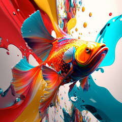 Colorful Fish with splash.
eruption of color - 560051328