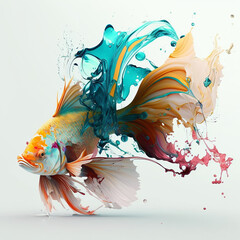 Colorful Fish with splash.
eruption of color - 560051344