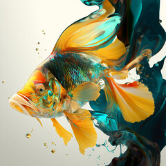 Colorful Fish with splash.
eruption of color - 560051358