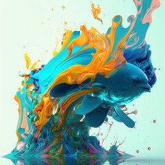 Colorful Fish with splash.
eruption of color - 560051375