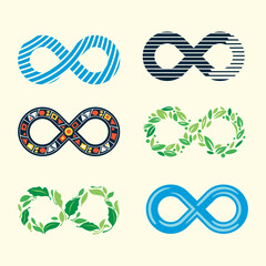 Set of Beautiful Shape of Infinity Signs