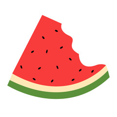 Bitten watermelon slice illustration