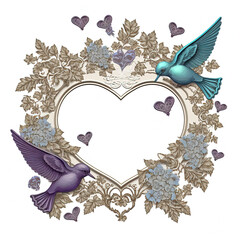 Love frame with lace, mockup, valentine's day, wedding, Generative AI