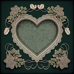 Love frame with lace, mockup, valentine's day, wedding, Generative AI