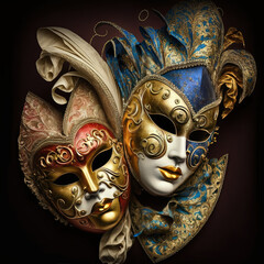 Beautiful Carnival masks, Carnevale, Generative AI
