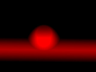 Ilustracja przedstawiająca czerwony, kulisty obiekt na czarnym tle. Obiekt jest lekko rozmyty. - obrazy, fototapety, plakaty