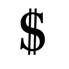 Dollar icon isolated on white background. American dollar icon. Currency icon close-up. Dollar pictogram