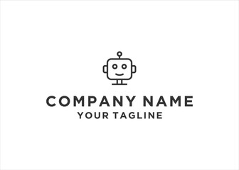 Robot logo design vector template