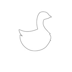 silhouette of goose, duck, animals on white background white background. Kids illustration 
