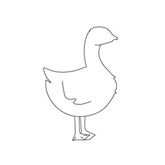 silhouette of goose, duck, animals on white background white background. Kids illustration 