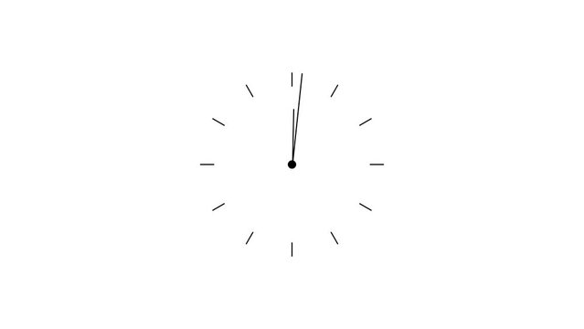 clock icon animation , first spinning clocks hand .background white .