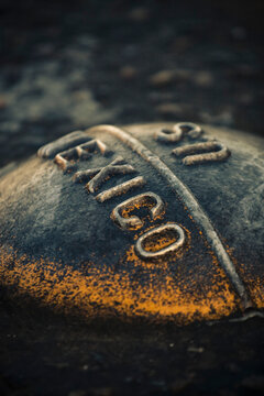 sign on the pavement at the border between Mexico and USA in Tijuana, Mexico.
