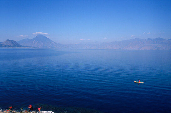 Lake Atilan; largest fresh water lake in Central America.