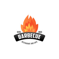 Logo template for barbecue restaurant. Vector EPS 10