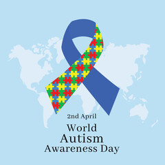 Realistic world autism awareness day illustration