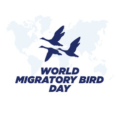 Bird migration vector design word migratory bird day 14 may bird editable design vector