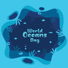 World ocean day. earth day concept. save our planet. flat style.
