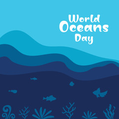 World ocean day. earth day concept. save our planet. flat style.