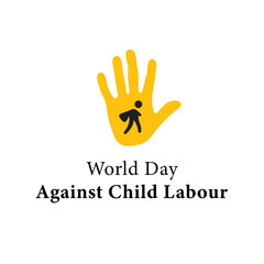Flat world day against child labour illustration