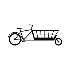 Fototapeta na wymiar Cargo Bike silhouette icon. Transporter bicycle flat vector illustration
