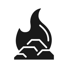Fossil fuel black glyph icon. Hydrocarbon material used to heat. Power engines fuel. Energy generation. Silhouette symbol on white space. Solid pictogram. Vector isolated illustration