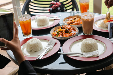 food in a restaurant
