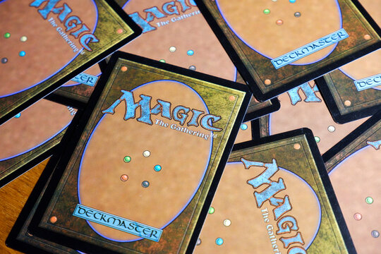 Ryazan, Russia - September 7 2021: Magic The Gathering cards on the table