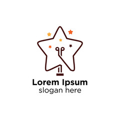 star and bulb logo concept, technology logo inspiration
