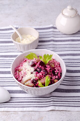 Pearl barley with vegetables