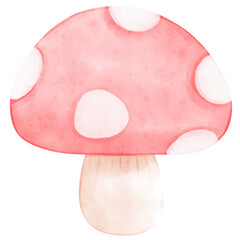 Cute Mushroom Watercolor Illustration
