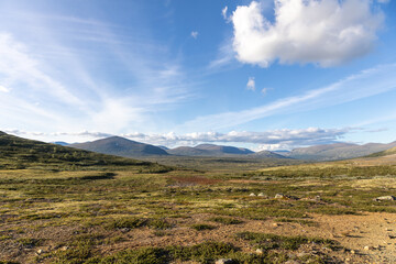 mountain landscape that can be seen from the viewpoint Snøhetta in Dovre Municipality 