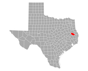 Karte von Angelina in Texas