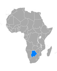 Karte von Botswana in Afrika