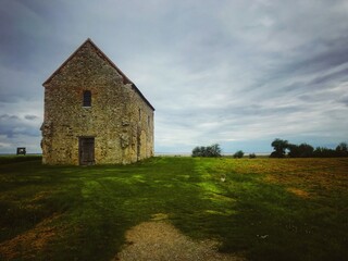 Fototapeta na wymiar St Peter’s Chapel, Bradwell On Sea , Essex . This is where Christianity arrived in England in 653 AD . Built by St Cedd . 