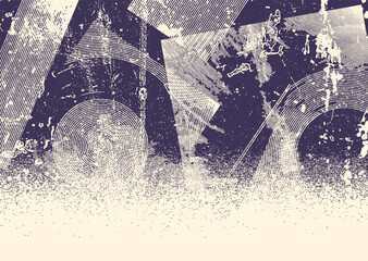 Obraz premium Aesthetic dotted design element. Duo tone poster . Modern art .Abstract composition . Half tone background. Halftone dots texture effect .Contemporary vector design