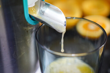 orange juice from an electric juicer. Immunity, protection and antibody