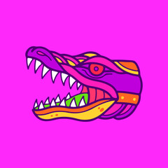 vector illustration of crocodile head