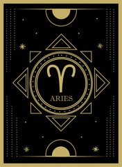 Aries horoscope and zodiac constellation symbol Premium Vector tarot card for tarot reader	