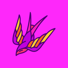 swallow bird illustration vector with concept