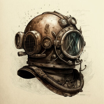 Old divers helmet sketch